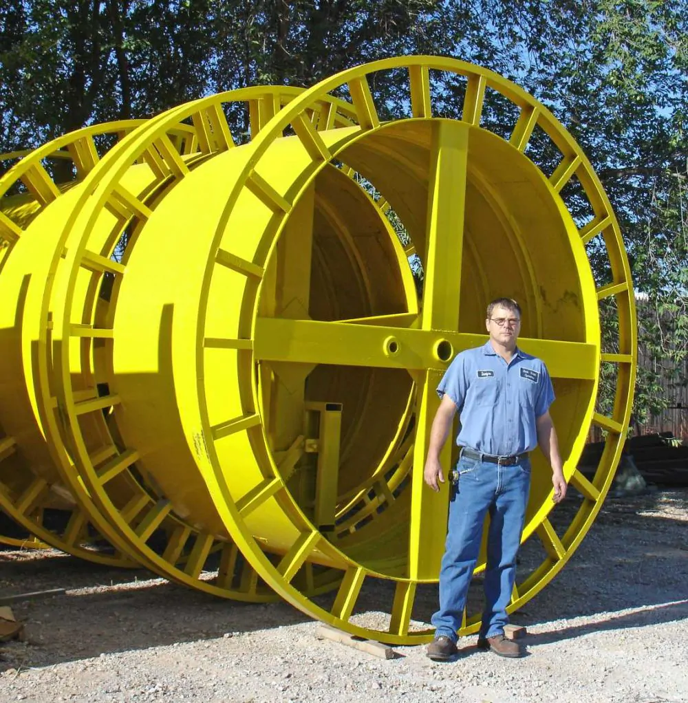 Steel Cable Reels. 82″ Tall X 42″ Wide. Many to pick from. $550.00 each.